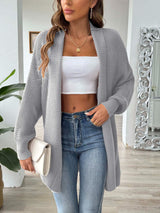 Open Front Long Sleeve Cardigan Gray One Size 9862ea45-5ca3-4a56-8391-0f16fe2c9d54-Max Glownestbest