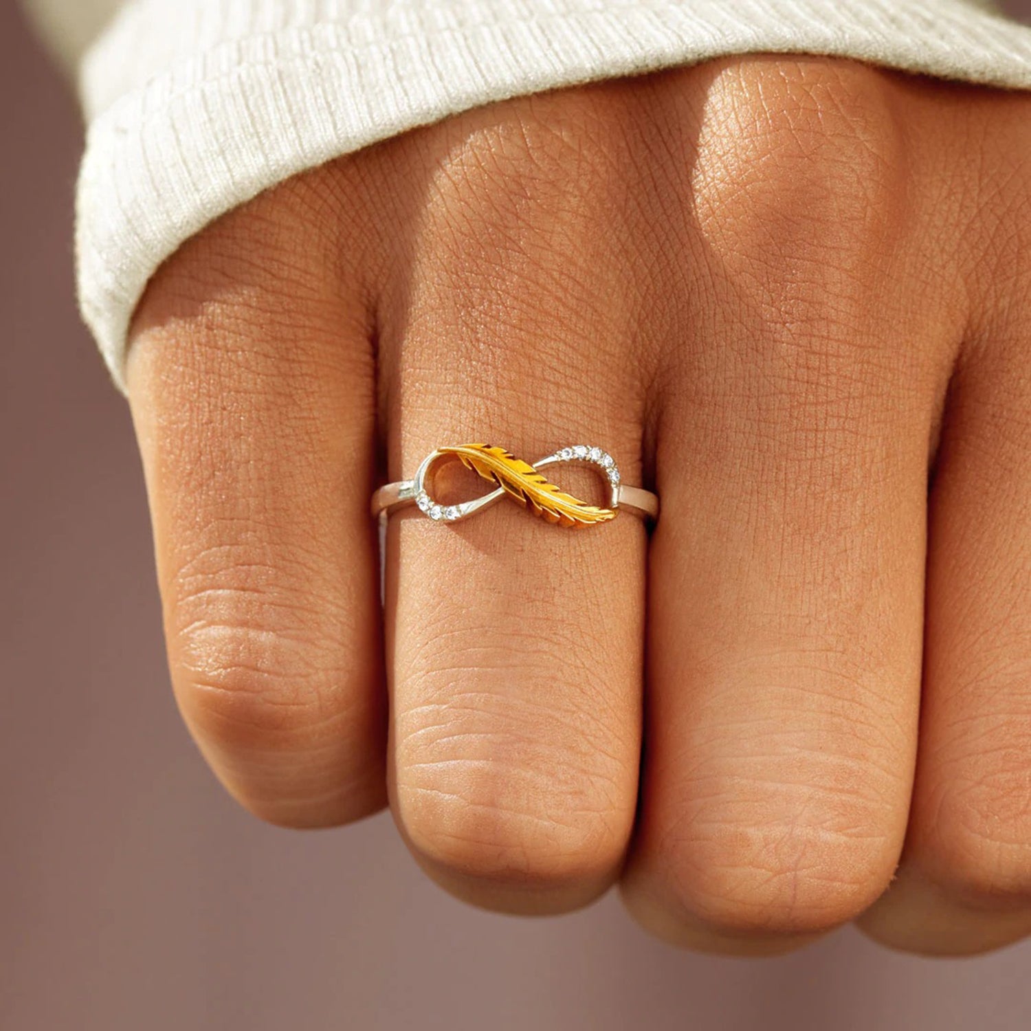Feather 925 Sterling Silver Zircon Ring 987f8fbd-bdf1-49cc-9b50-cde898bed2e6-Max Trendsi
