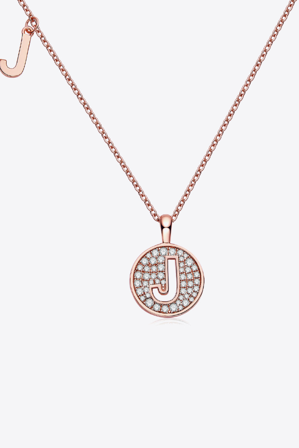 Moissanite A to J Pendant Necklace J One Size 99635f683bcf4eef89812f6c7f193c7f-Max Trendsi