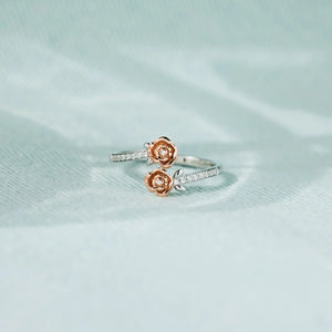 Rose Shape Inlaid Zircon Bypass Ring 9acf16ce-8803-4ba3-95eb-cb2471106070-Max Trendsi