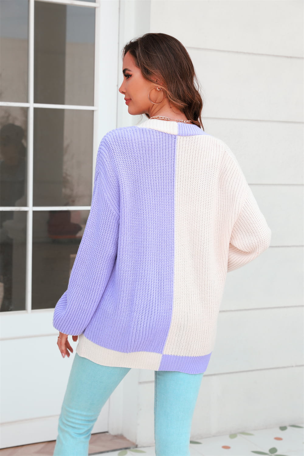 Angel Wings Open Front Contrast Color Balloon Sleeve Cardigan 9b776c750d5b48e0b5fe668b8ea4196a-Max Glownestbest