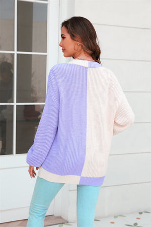 Angel Wings Open Front Contrast Color Balloon Sleeve Cardigan 9b776c750d5b48e0b5fe668b8ea4196a-Max Glownestbest