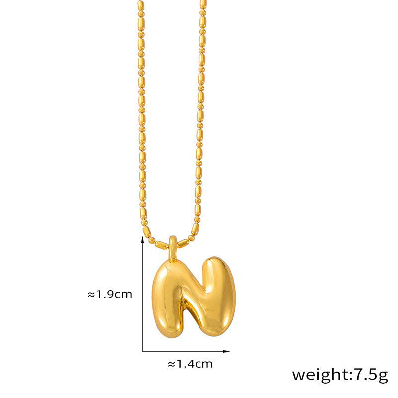 18K gold simple and elegant 26 letters design light luxury style necklace 9be078ca-cbeb-4e37-9fb9-f99a14bc3119 Artshiney