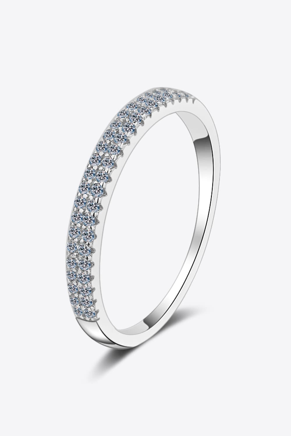 Moissanite 925 Sterling Silver Half-Eternity Ring 9c45a908b4ef460088883dfd963b9071-Max Trendsi