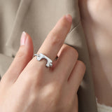 18K Gold-Plated Irregular Open Ring Silver One Size 9c634ad6-61cc-4454-a785-91939c8327f4-Max Trendsi