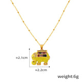 18K Gold Trendy Personalized Elephant Inlaid Gemstone Design Necklace Yellow 9c86a721-58d3-4652-8ec5-ade49dc3e877 Glownestbest