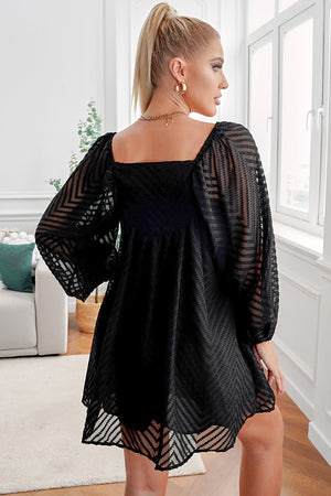 Textured Square Neck Mini Dress 9cb789b6bb7f430c823570c82a4b2ef2-Max Glownestbest