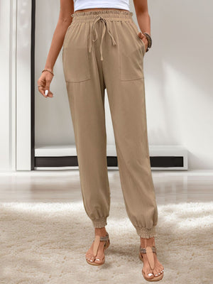 Perfee Tied Elastic Waist Pants with Pockets 9cc91ae0-dec6-47d0-8b92-d4f57d10bc31-Max Trendsi