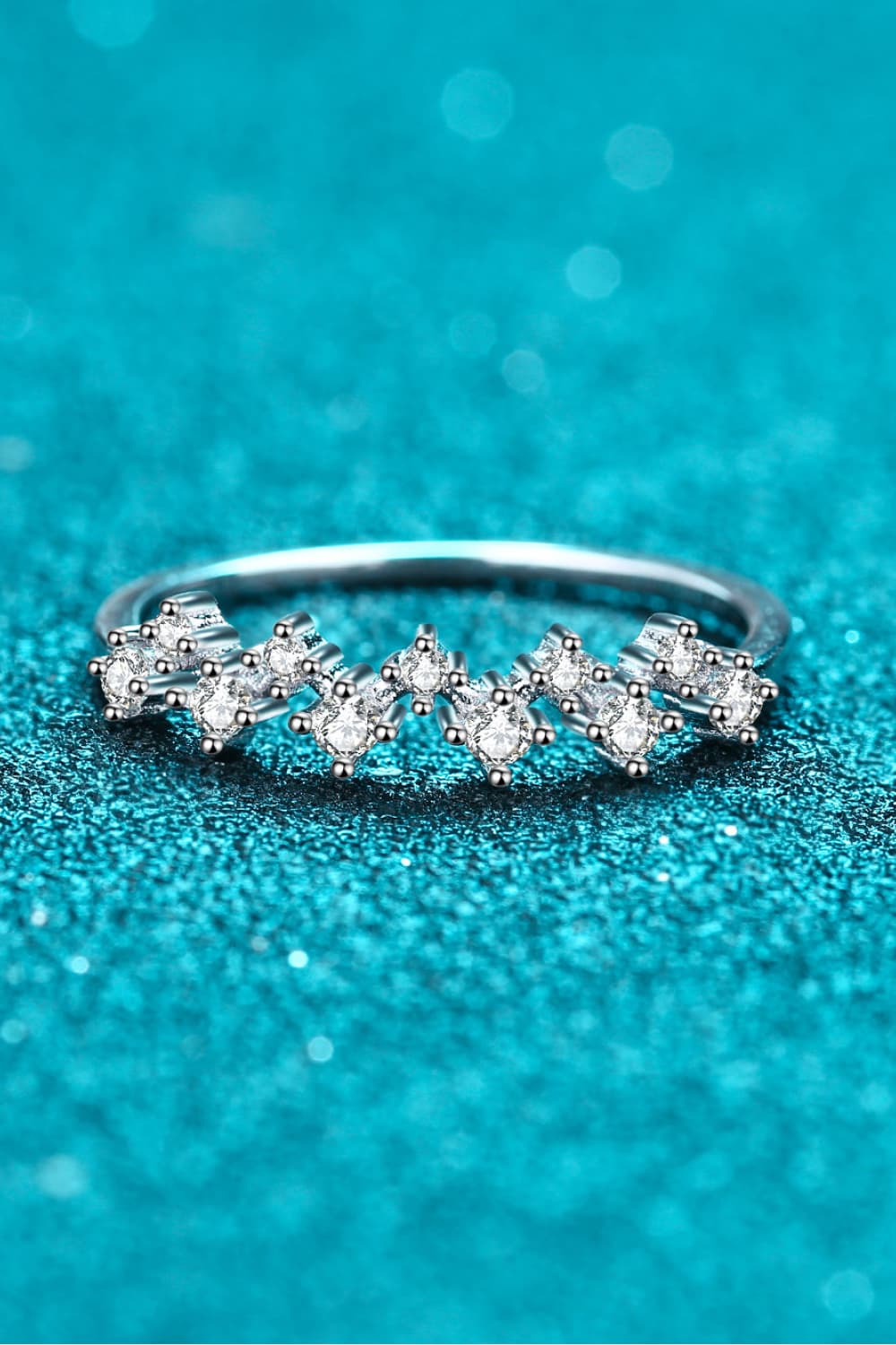 Moissanite Rhodium-Plated Half-Eternity Ring 9ccbcb38ad0b4c8b91e6a3f07eaa8adc-Max Trendsi