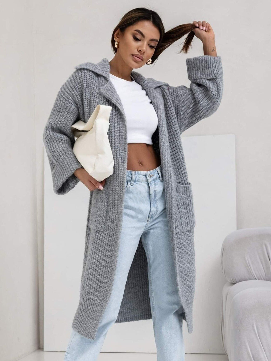 Pocketed Collared Neck Dropped Shoulder Cardigan 9d2688c3-0e0f-41b8-bd3d-5a570c45de0b-Max Glownestbest