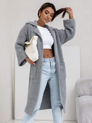 Pocketed Collared Neck Dropped Shoulder Cardigan 9d2688c3-0e0f-41b8-bd3d-5a570c45de0b-Max Glownestbest