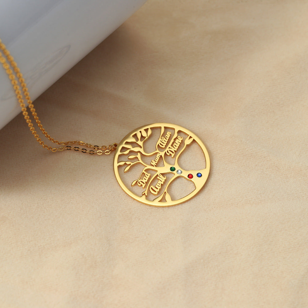 Trendy Fashion Hollow Round Matching Tree of Life Customizable Name Design Versatile Necklace 9d2a85a2-2ab1-44e4-948c-bee80a6687a1 Artshiney