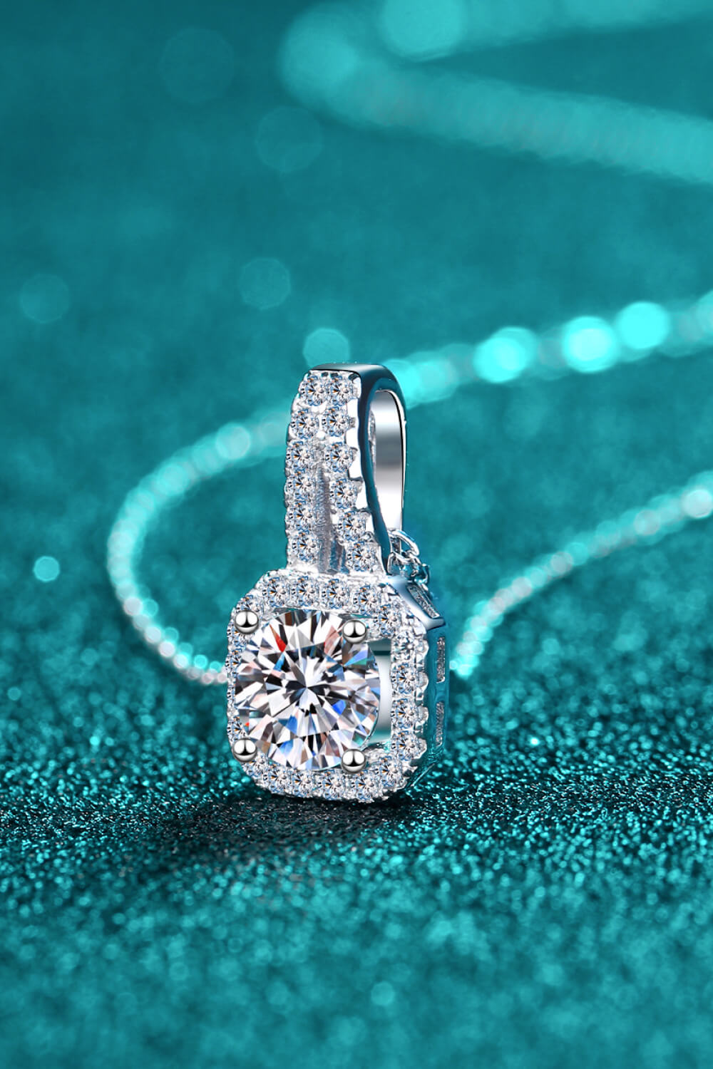 Adored 1 Carat Moissanite Necklace Silver One Size 9d5e5842d01b4e27a4fae69fe2259385-Max Trendsi