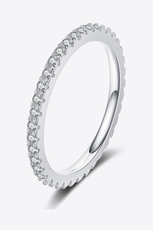 Curious Time 925 Sterling Silver Moissanite Ring Silver 9dc788bcf5794375bc1b3a0a2004b896-Max Glownestbest