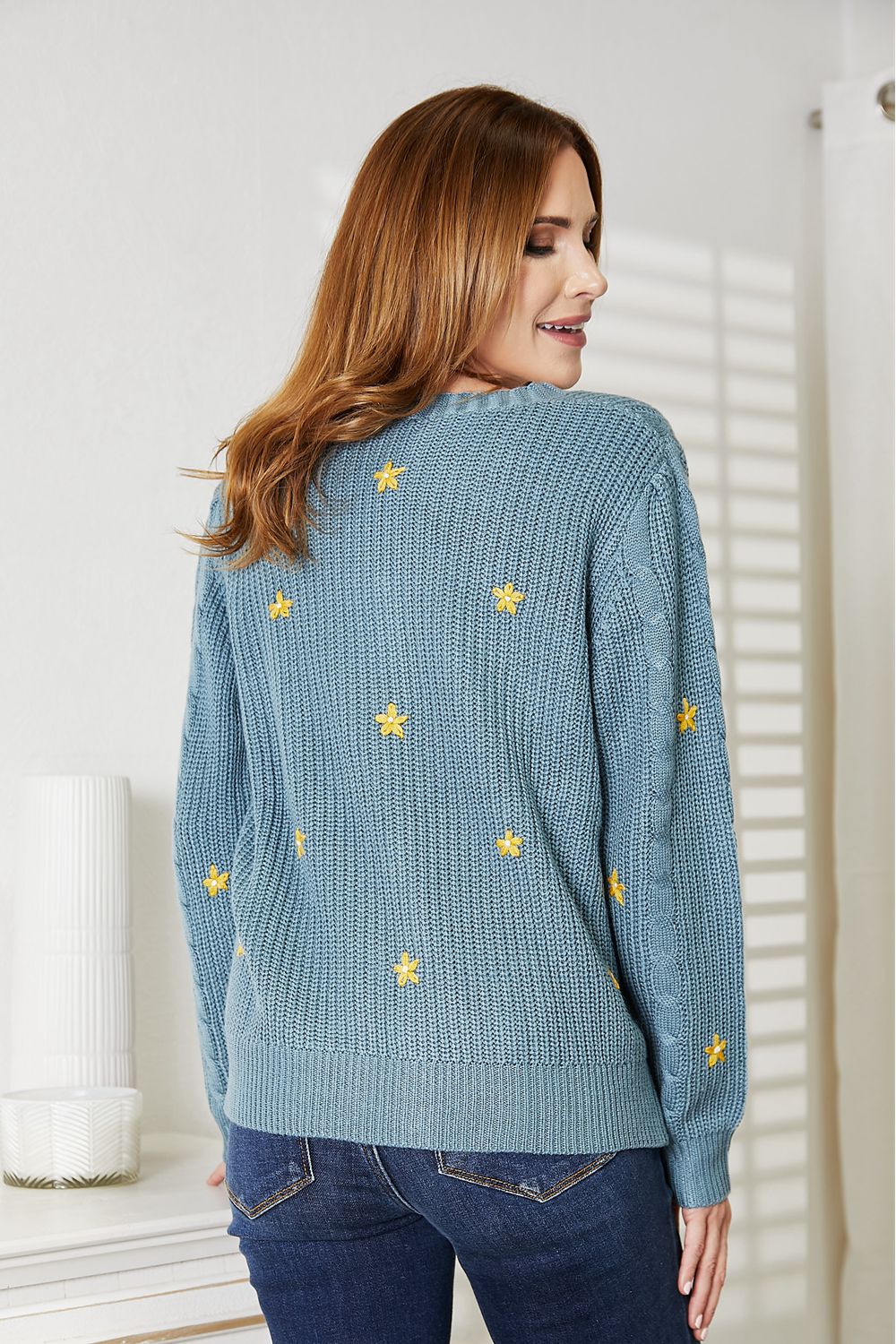 Glownestbest® | HEYSON Full Size Floral Embroidered Cable Cardigan 9dd75633b25b4355903058459eb23f8a-Max Glownestbest