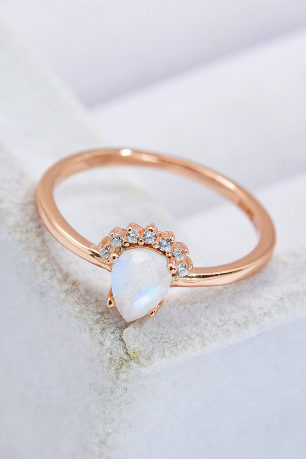 18K Rose Gold-Plated Pear Shape Natural Moonstone Ring 9e08e9a0e4df48e6b9d453f9a03c5968-Max Trendsi