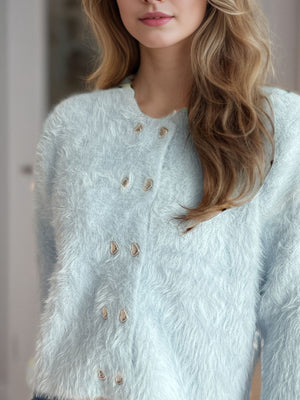 Heart Button Round Neck Cardigan 9e34f57b-4cdd-49d6-9309-bc2140c12aad-Max Glownestbest