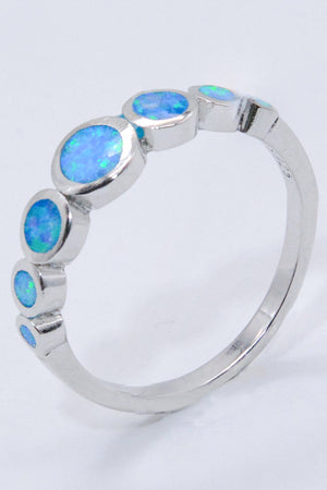 925 Sterling Silver Multi-Opal Ring 9f2233e3c7d9430b8d184ec645f44d9f-Max Trendsi