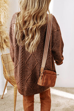 Cable-Knit Round Neck Sweater Dress 9f34bffc-6eac-4f81-b224-fd56f0a5e808-Max Glownestbest