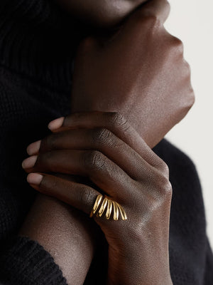 18K Gold-Plated Stainless Steel Irregular Lines Open Ring 9f7a3af1-7b1e-4add-8acd-1989683ec40b-Max Trendsi