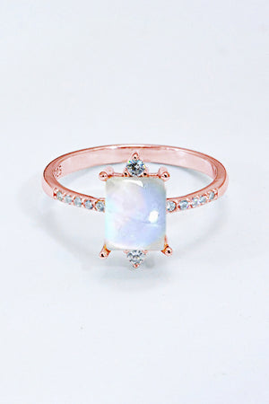 925 Sterling Silver Square Moonstone Ring Rose Gold 9f7de684ab124f83b899f6b8f6a83a33-Max Trendsi