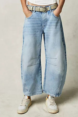Wide Leg Jeans with Pockets 9f999c5f-4f5d-46e6-baf7-f134bc3911e2-Max Trendsi