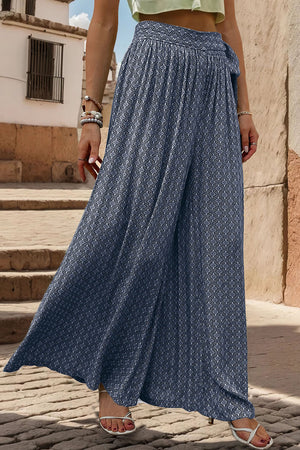 Perfee Printed Tied Wide Leg Pants a045644f-8c53-4224-a167-60d356f193e1-Max Trendsi