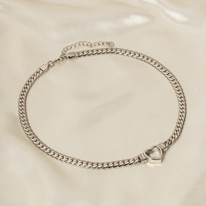 18K Gold Trendy Fashion Flat Snake Chain Hollow Heart Design Pendant Necklace a104c574-1272-4c47-a9d3-5d851e083a7a Artshiney