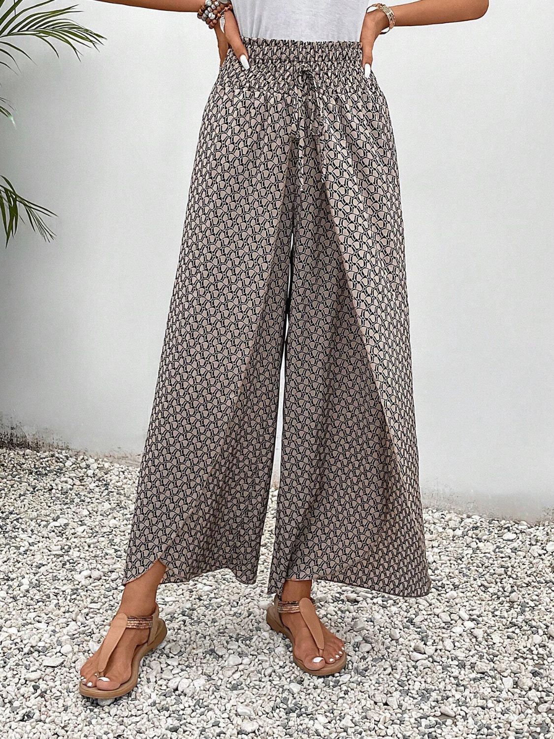 Tied Printed Wide Leg Pants a130ac2f-4e97-4b73-a500-b8f8754f5854-Max Trendsi