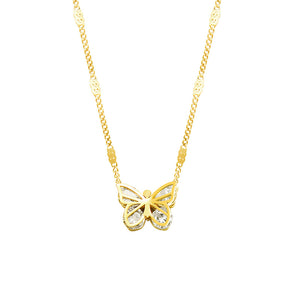 18K Gold Fashionable Hammer Design Butterfly All-Match Necklace a1414f8d-3ff9-4cb5-a857-97935fed13e7 Artshiney