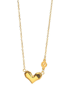 18K gold noble love heart with letter "e" design light luxury style necklace Only a1bf88c6-af9d-4180-adac-dbe4ba9691cd Artshiney