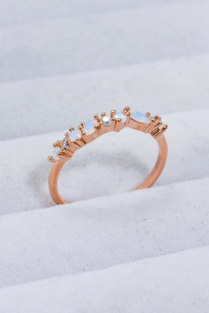 Moonstone and Zircon Decor Ring a219d837fa80484988946261f5115985-Max Trendsi