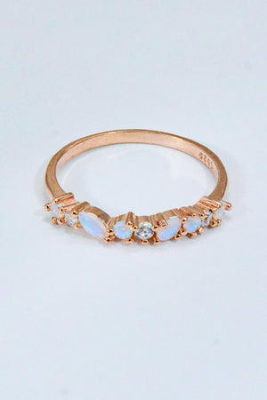 Moonstone and Zircon Decor Ring a2416d2967f3471998c16ab1992be5a1-Max Trendsi