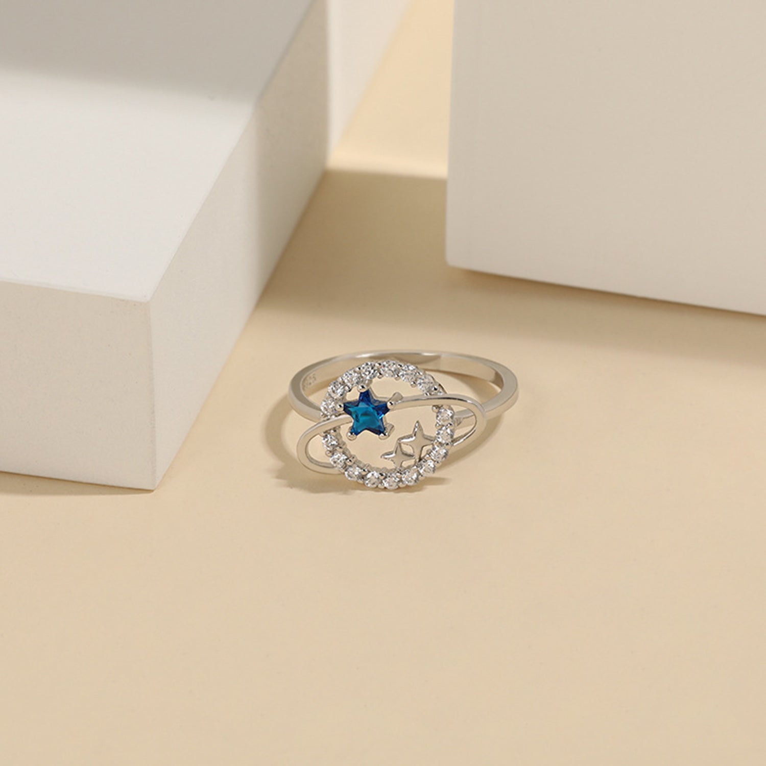 Planet Shape Inlaid Zircon 925 Sterling Silver Ring a281646f-9b44-478f-a7fa-d6be28e3d116-Max Trendsi