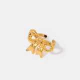 18K Gold-Plated Stainless Steel Bow Ring Gold 7 a2e6428e-8821-4c25-a491-8152d599f4a7-Max Trendsi