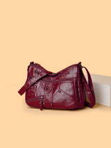 PU Leather Adjustable Strap Shoulder Bag Burgundy One Size a329d8fc-ab74-420c-825b-6c1b82c8612e-Max Trendsi