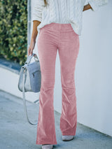 High Waist Bootcut Pants Carnation Pink a3442e9c378847028815b29ac8416d22-Max Trendsi