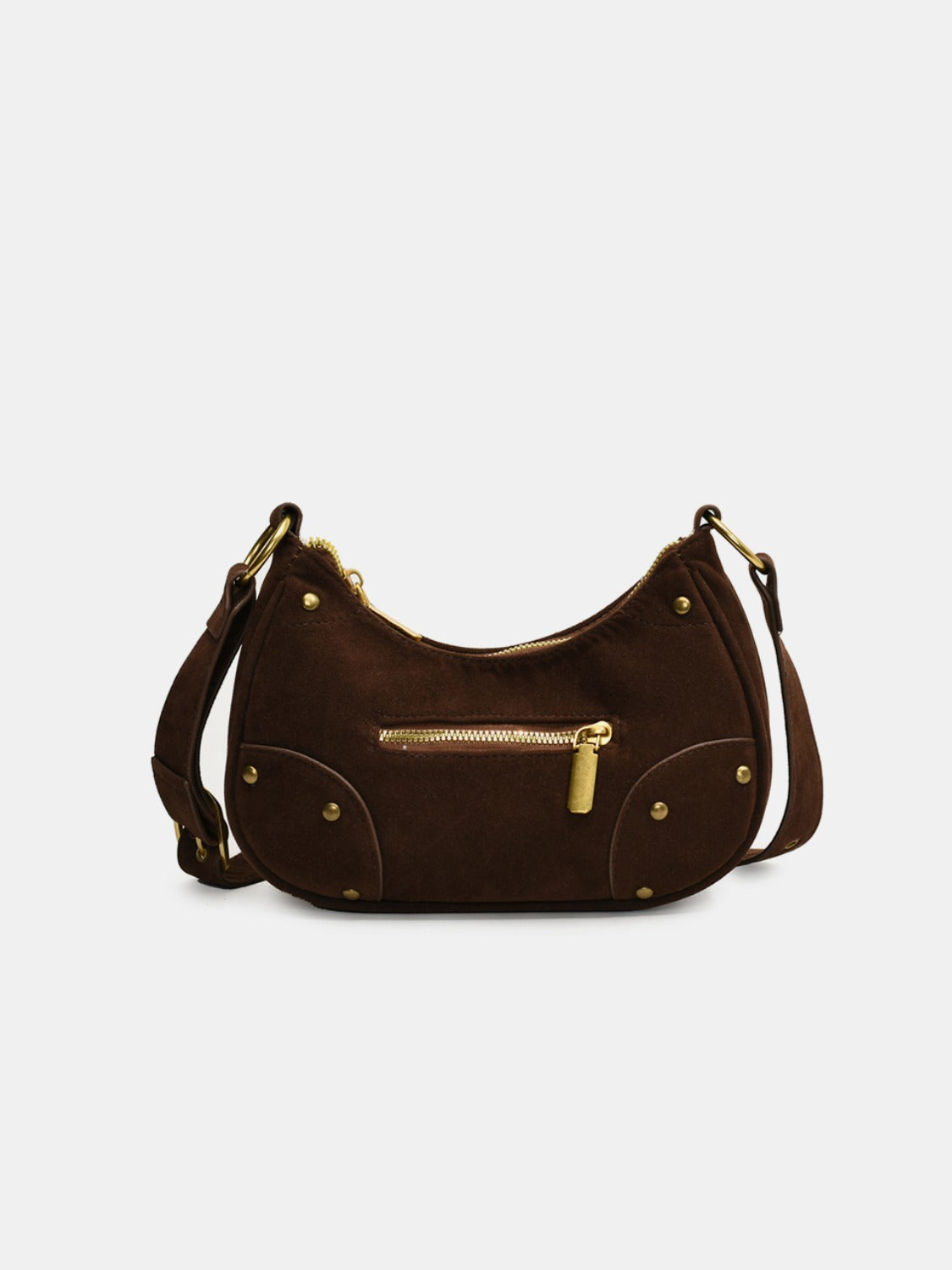 Suede Adjustable Strap Shoulder Bag Coffee Brown One Size a37e9994-31d7-471a-8919-8bcfbbffffbc-Max Trendsi