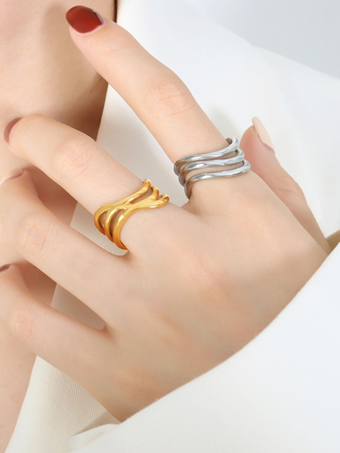 Titanium Steel Three-Layered Ring a380964a-677a-4a4c-abfb-0b1f8cf464dc-Max Trendsi