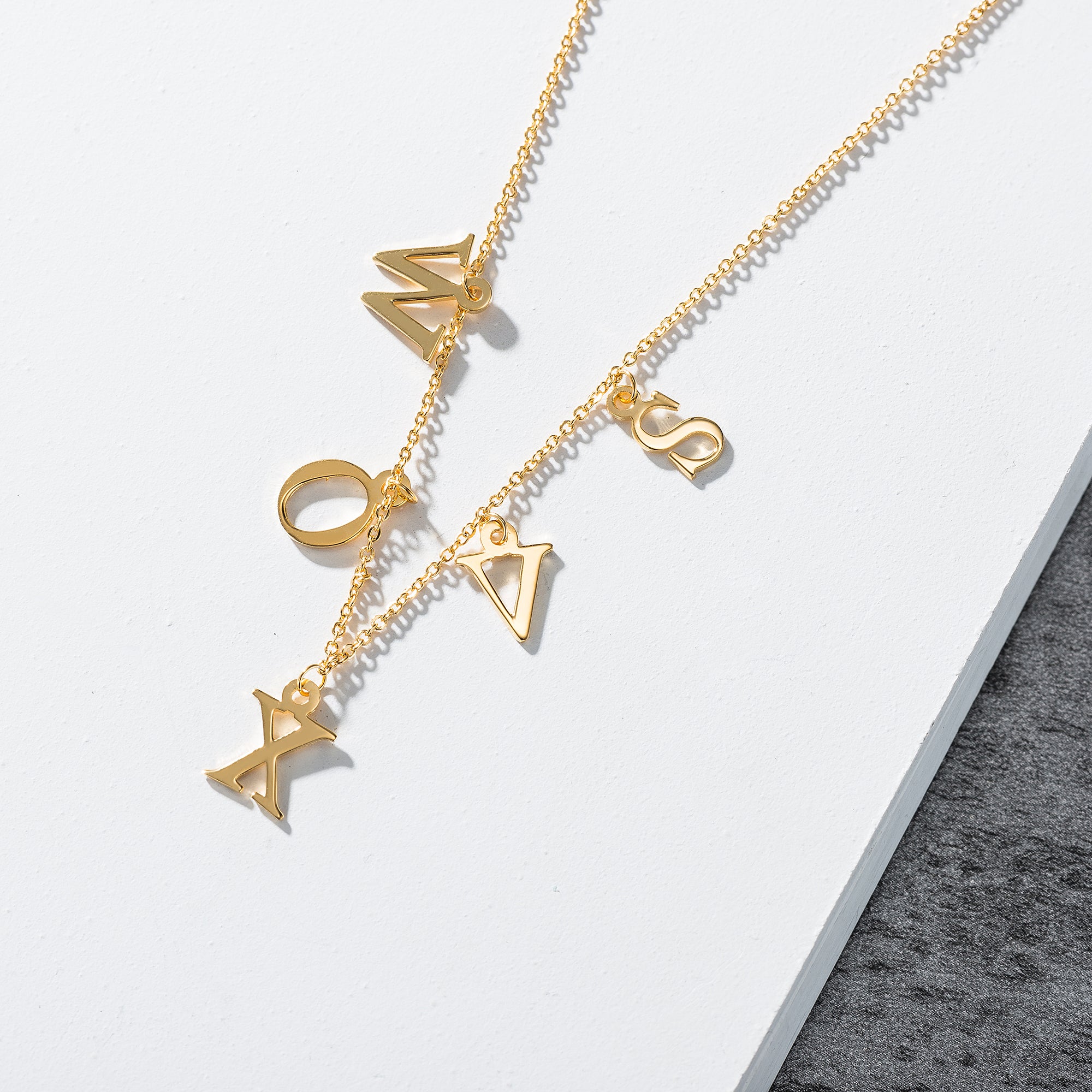 Handmade Multiple Single Letter Customizable Necklace a41343d9-61fd-457b-a3f1-3ac388ddc9a9 Artshiney