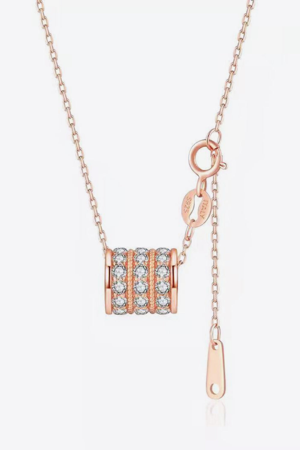 Moissanite 925 Sterling Silver Necklace Rose Gold One Size a51a0d7c7c72443eb60f22a921256a1e-Max Trendsi