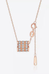 Moissanite 925 Sterling Silver Necklace Rose Gold One Size a51a0d7c7c72443eb60f22a921256a1e-Max Trendsi
