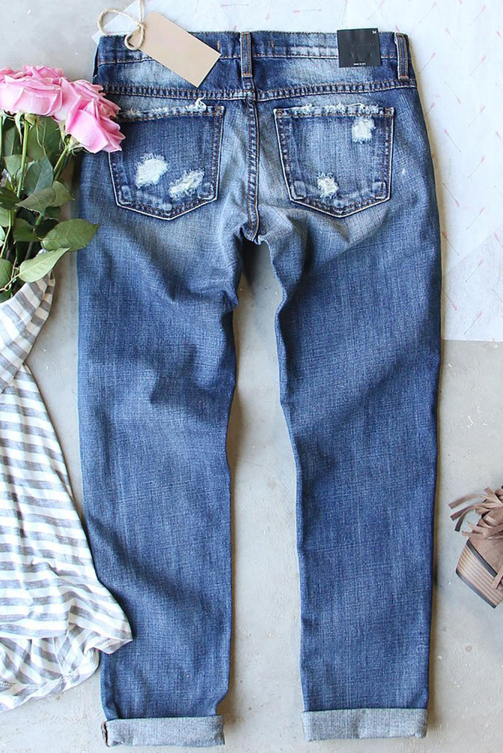 US Flag Mid-Rise Waist Straight Jeans a526f43b-9050-4808-bb17-9d534119ff49-Max Trendsi