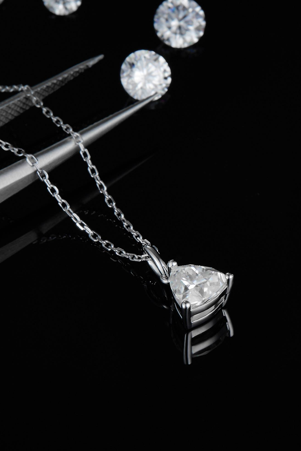 1 Carat Moissanite Pendant 925 Sterling Silver Necklace a58f94e8d49b432bb35444d075439133-Max Trendsi