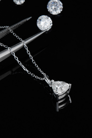 1 Carat Moissanite Pendant 925 Sterling Silver Necklace a58f94e8d49b432bb35444d075439133-Max Trendsi