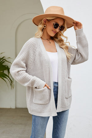 Open Front Long Sleeve Cardigan with Pockets a5c64a2a8c0d48d085d16908709e38f7-Max Glownestbest