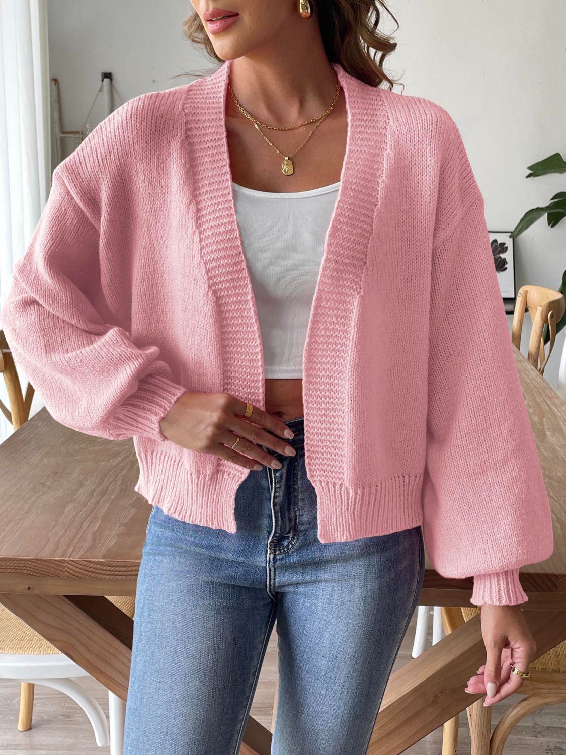 Open Front Long Sleeve Cardigan a622974e-165f-4abe-80d7-4ffb6f47f593-Max Glownestbest