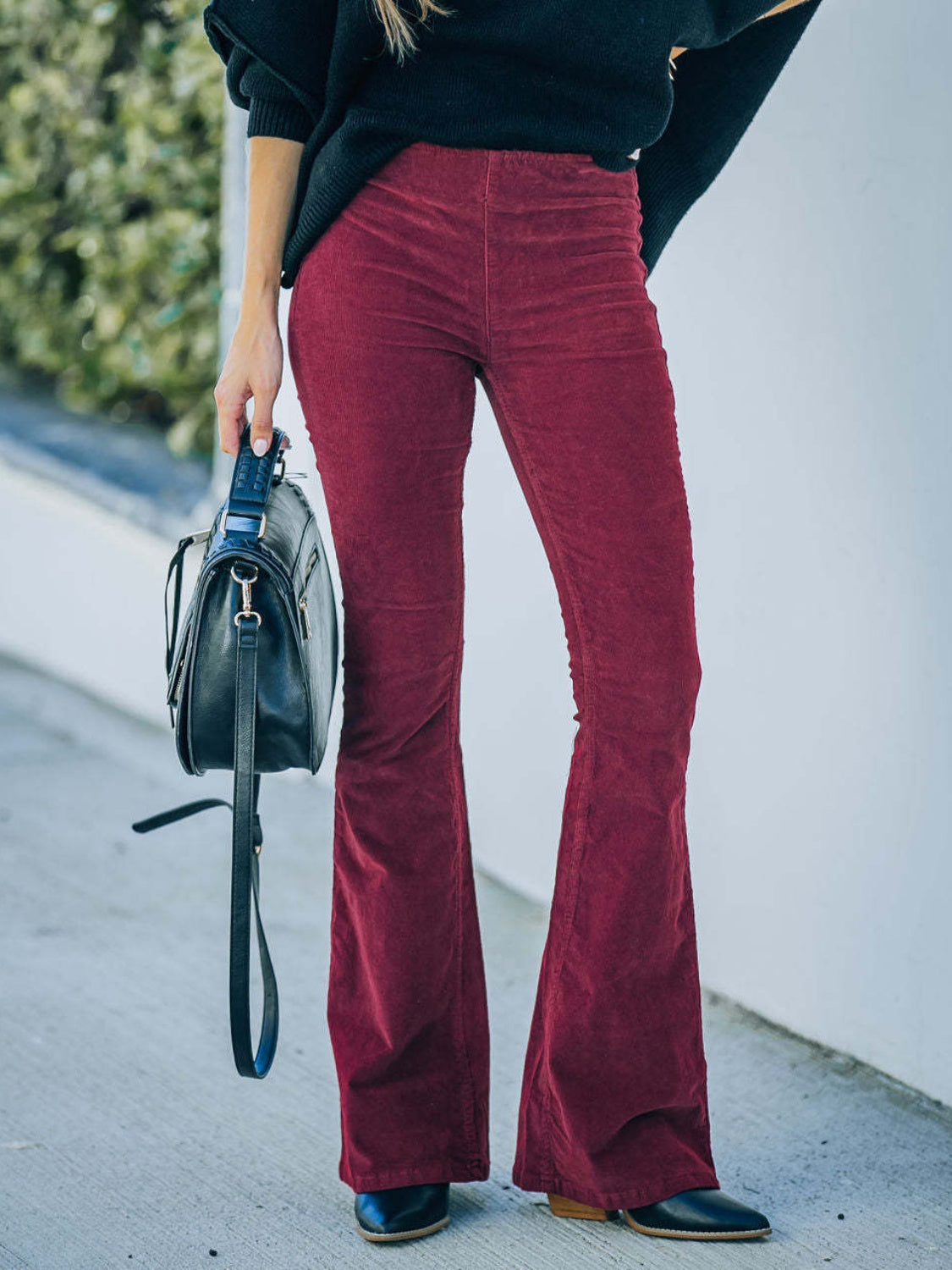 High Waist Bootcut Pants a67640bb4427444a843bbb2fc8f96b91-Max Trendsi