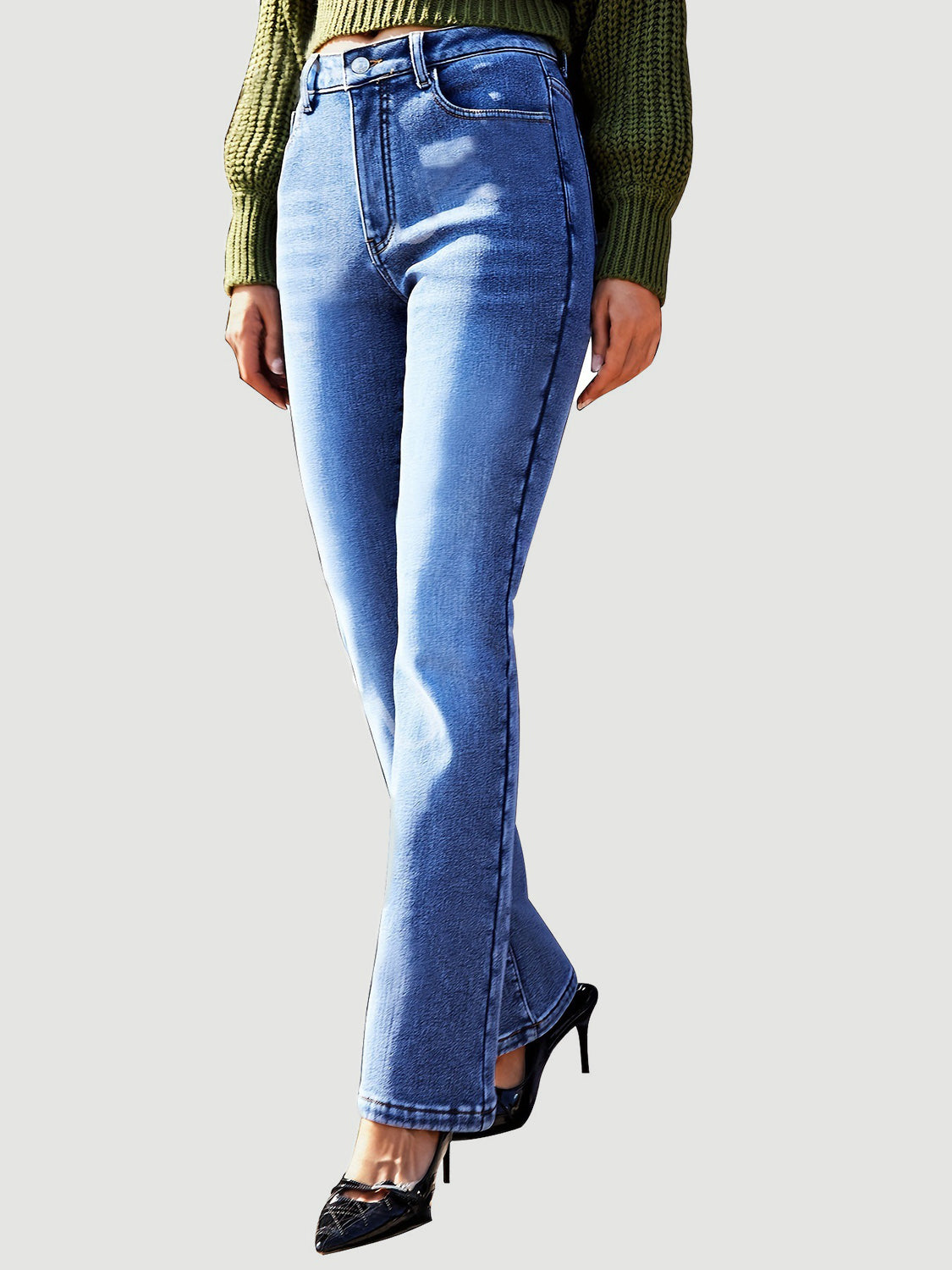 Straight Leg Jeans with Pockets a6c1abda-66b1-44f4-9739-ec074b3482eb-Max Trendsi