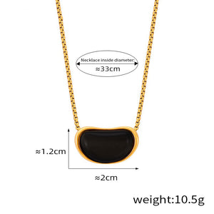 18K gold exquisite and noble geometric inlaid gemstone design simple style pendant necklace Black Gold a6fd73ee-5c40-4642-8dc9-8a252d981792 Glownestbest
